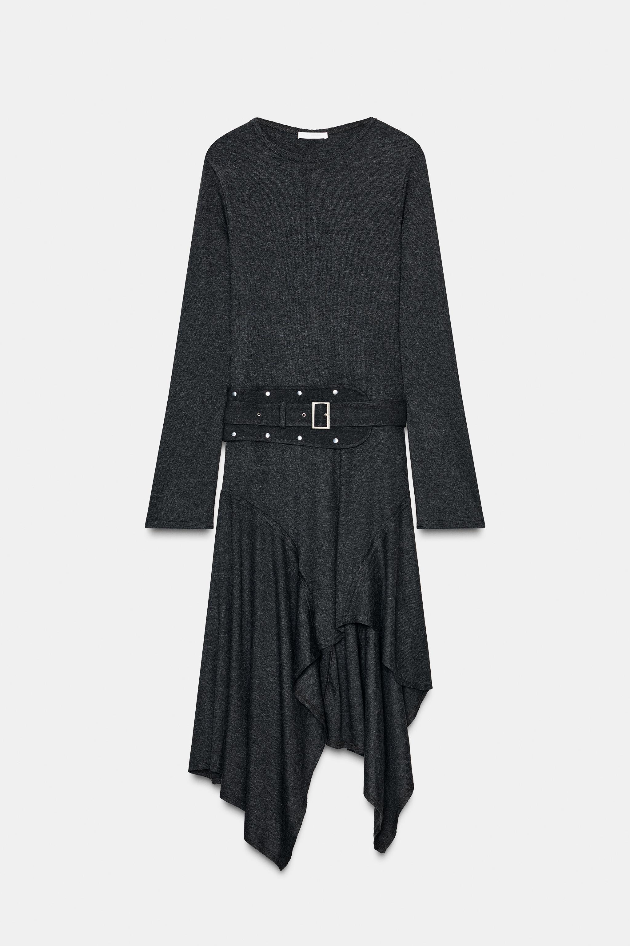 ROBE MI-LONGUE ASYMÉTRIQUE